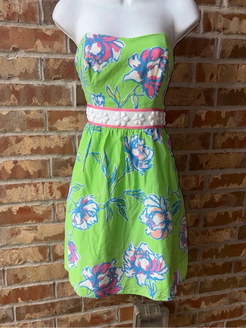 LILLY PULITZER LANGLEYStrapless Floral Mini Dress DRESS SIZE 4 - Picture 3 of 10